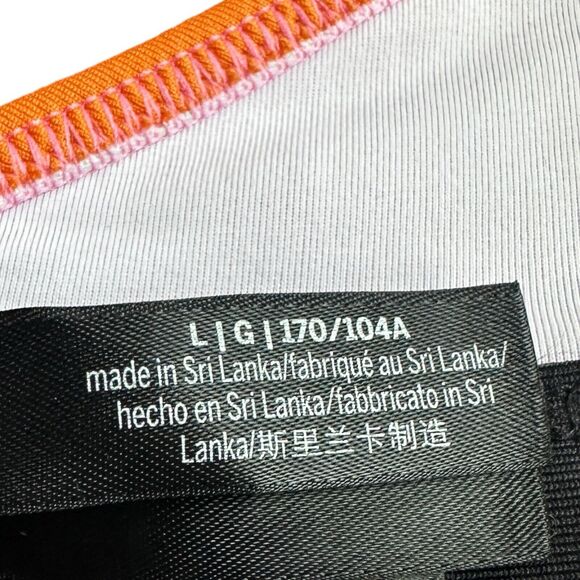 VS PINK Swim Colorblock Bandeau Top Twist‑Tie Front Size L Bright Sporty Summer - Picture 8 of 9